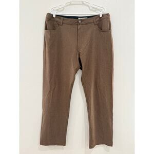 18 Greens Mens Golf Pants Straight Leg Brown Size 38